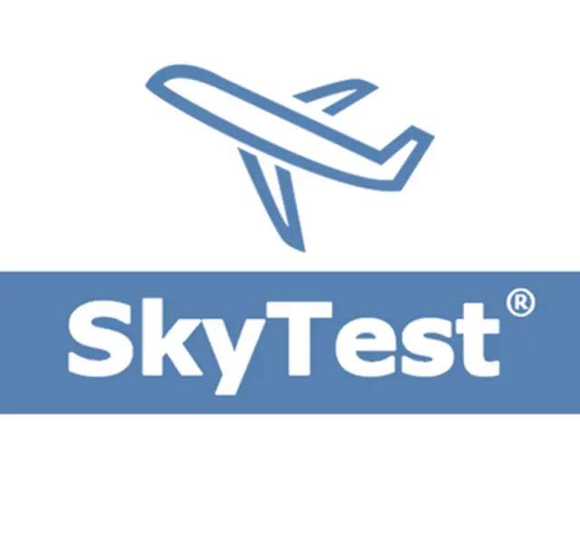 SkyTest logo — €10 discount on pilot aptitude test preparation software